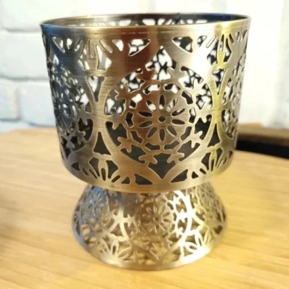 Pair of Perforated Metal Candle Sleeves or Holders - Picture 3 of 8
